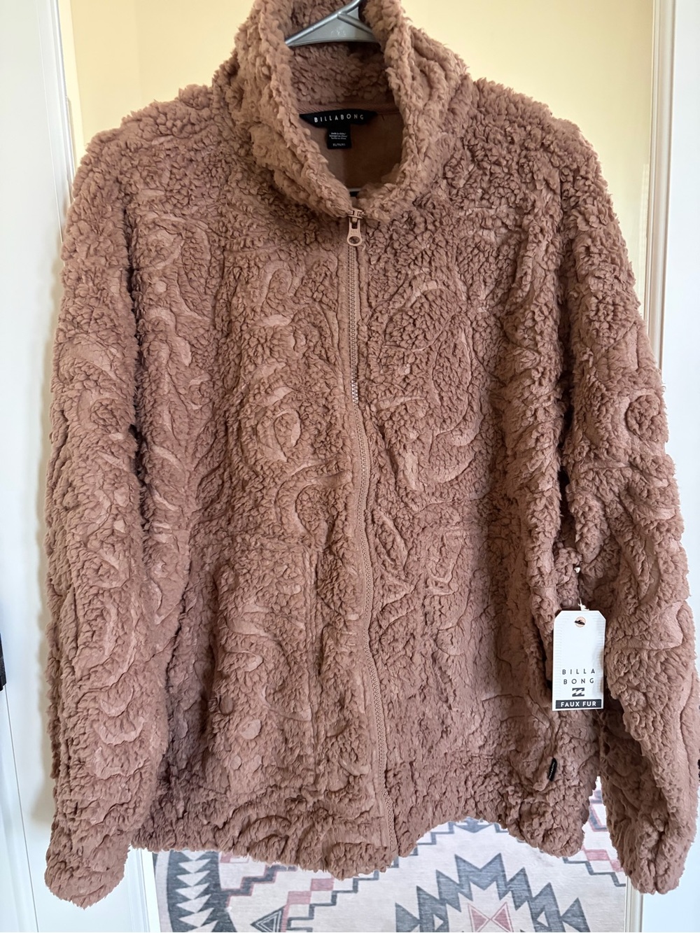 Billabong Women’s Teddy Zip Jacket in Dusty Rose Brown